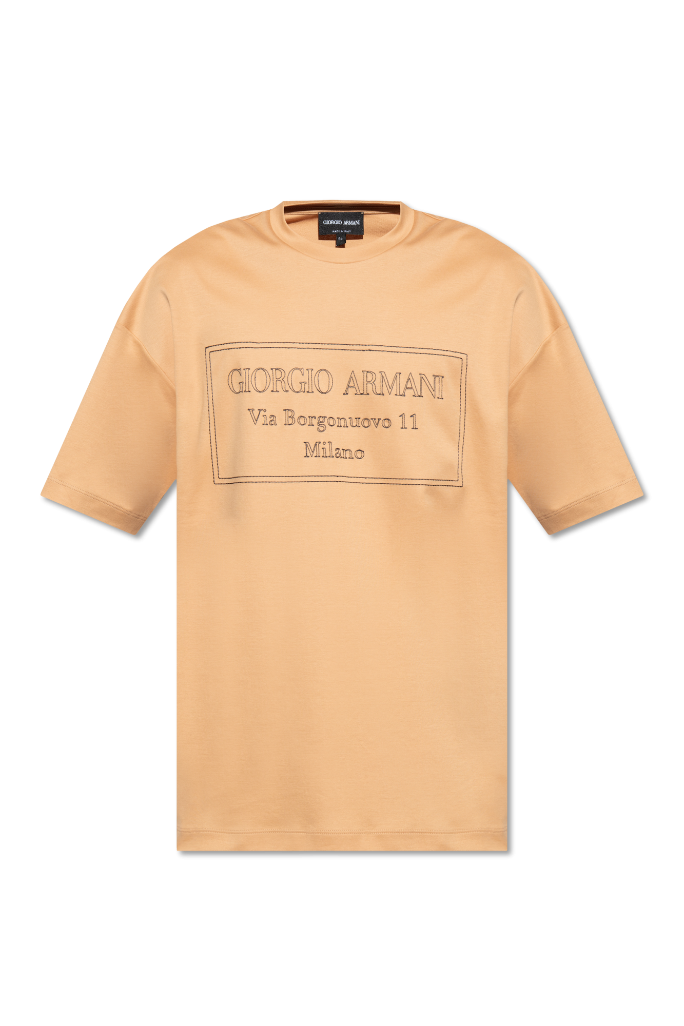 Brown T shirt with logo Giorgio Armani Vitkac GB